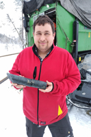 Alex holding a core sample