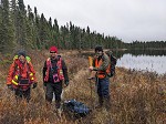 Group helicoptered in to collect samples