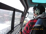 Helicopter Ice hole, drilling in winter